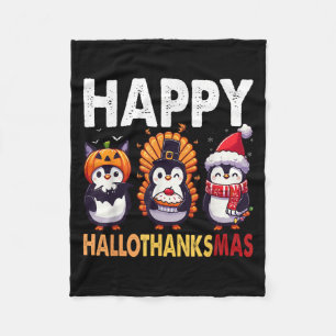 Penguin Christmas Halloween Costume Happy Hallotha Fleece Blanket