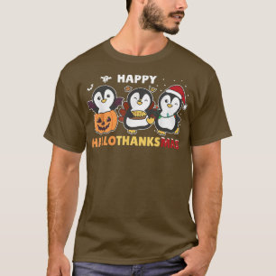 Penguin Christmas Halloween Costume Happy Hallotha T-Shirt