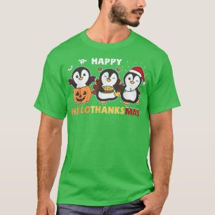 Penguin Christmas Halloween Costume Happy Hallotha T-Shirt