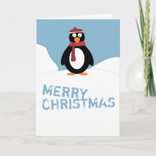 Penguin Christmas Holiday Card (Front)