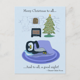 Penguin Christmas Holiday Postcard