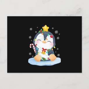 Penguin Christmas Merry Christmas Announcement Postcard