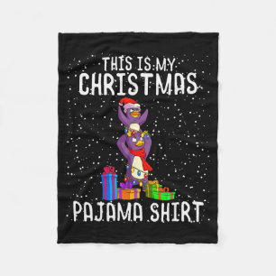 Penguin Christmas Pajama Shirt Penguin Lover Gift  Fleece Blanket