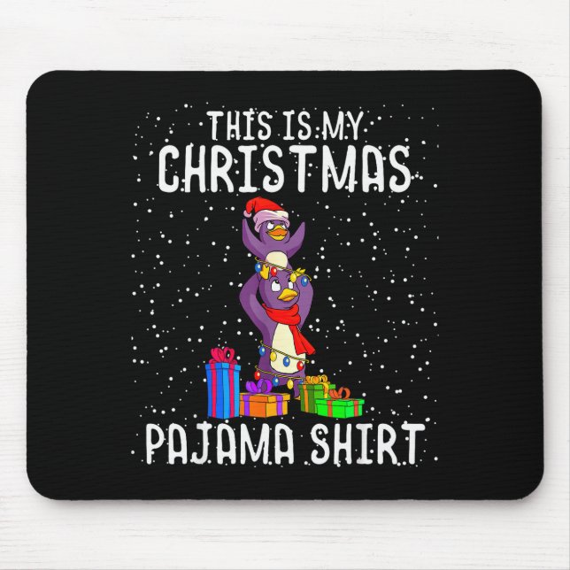 Penguin Christmas Pajama Shirt Penguin Lover Gift  Mouse Pad (Front)