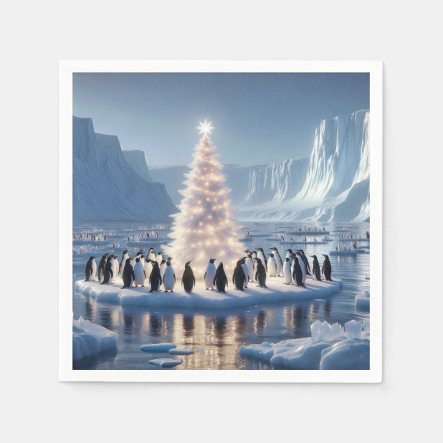 Penguin Christmas Party Napkin (Front)