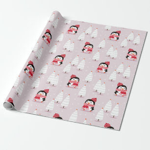 Penguin Christmas Pattern Wrapping Paper