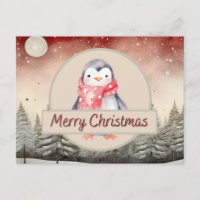 Penguin Christmas Postcard