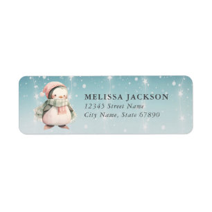 Penguin Christmas Return Address Labels