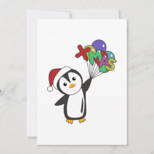 Penguin Christmas Snow Winter Animals Penguins Adu Holiday Card