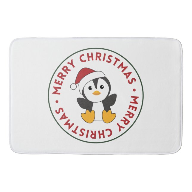 Penguin Christmas Snow Winter Animals Penguins Bat Bath Mat (Front)
