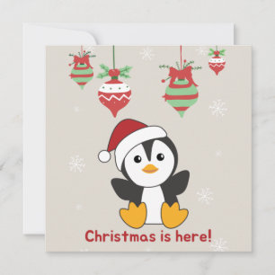 Penguin Christmas Snow Winter Animals Penguins Inv Invitation