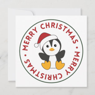 Penguin Christmas Snow Winter Animals Penguins Inv Invitation