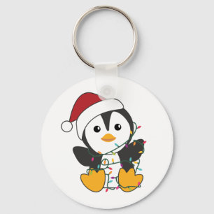 Penguin Christmas Snow Winter Animals Penguins Key Keychain