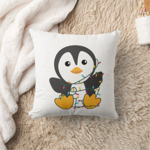 Penguin Christmas Snow Winter Animals Penguins Throw Pillow