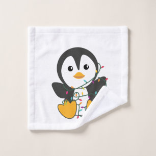 Penguin Christmas Snow Winter Animals Penguins Wash Cloth