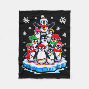 Penguin Christmas Tree Penguin Lover Xmas For Men  Fleece Blanket