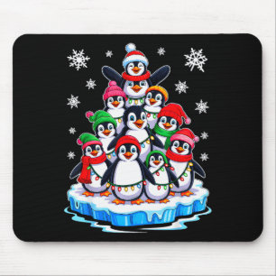 Penguin Christmas Tree Penguin Lover Xmas For Men  Mouse Pad