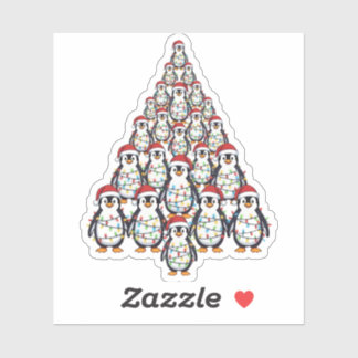 Penguin Christmas Tree Santa Hat Christmas Lights