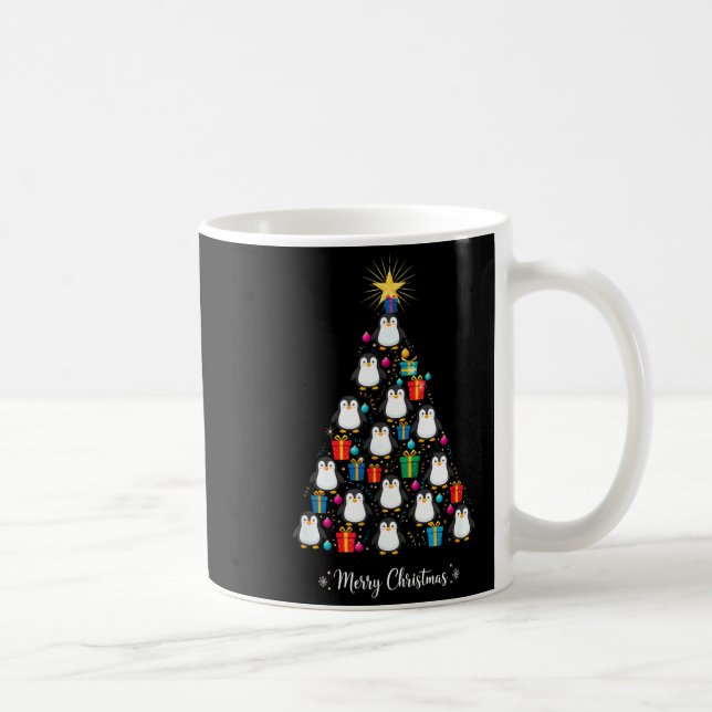Penguin Christmas Tree Xmas Day Holiday Men &amp;  Coffee Mug (Right)
