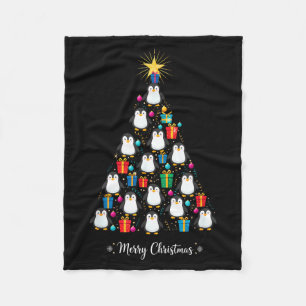 Penguin Christmas Tree Xmas Day Holiday Men & Fleece Blanket