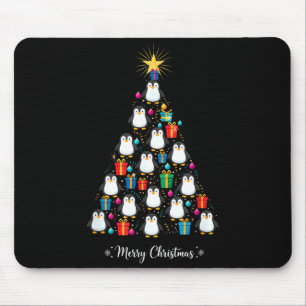 Penguin Christmas Tree Xmas Day Holiday Men &amp;  Mouse Pad