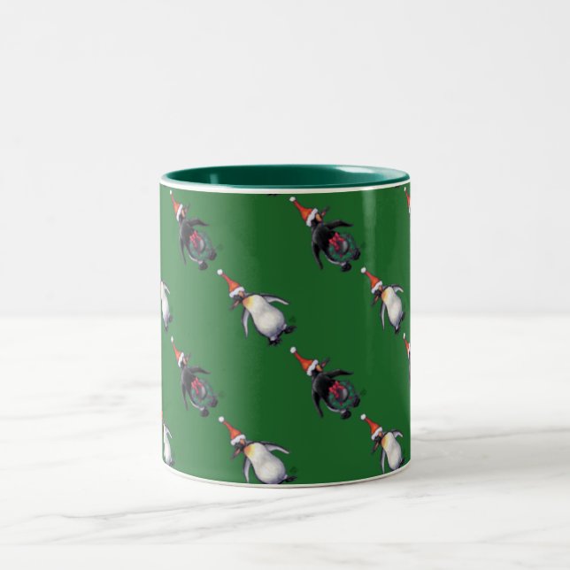 Penguin Christmas Two-Tone Coffee Mug (Center)