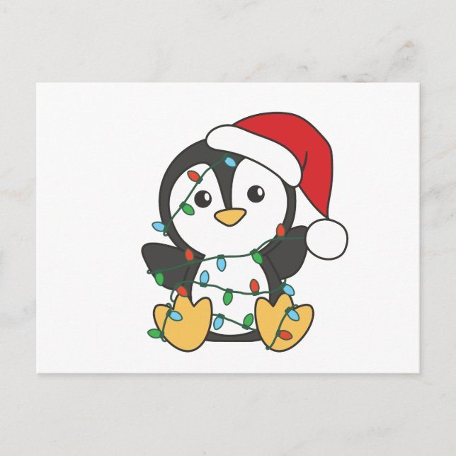 Penguin Christmas Winter Animals Holiday Penguines Postcard (Front)