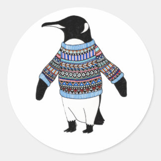Penguin  classic round sticker