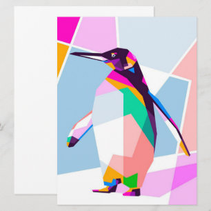 Penguin Colour Geometric Art Gift