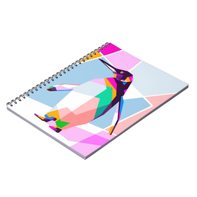 Penguin Colour Geometric | Art Gift Notebook (Left Side)