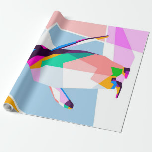 Penguin Colour Geometric Art Gift Wrapping Paper