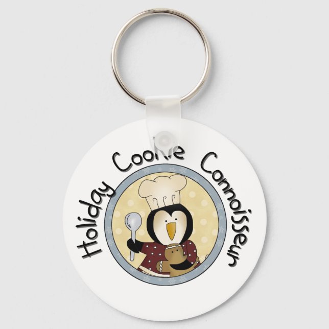 Penguin Cookie Connoisseur T-shirts and Gifts Keychain (Front)