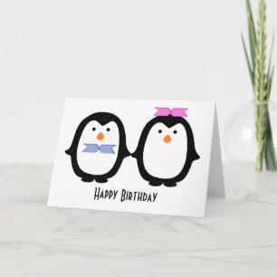Penguin Couple Birthday Card