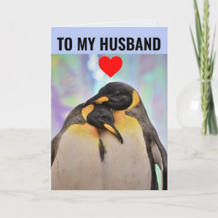 PENGUIN COUPLE HUSBAND BIRTHDAY Greeting Card