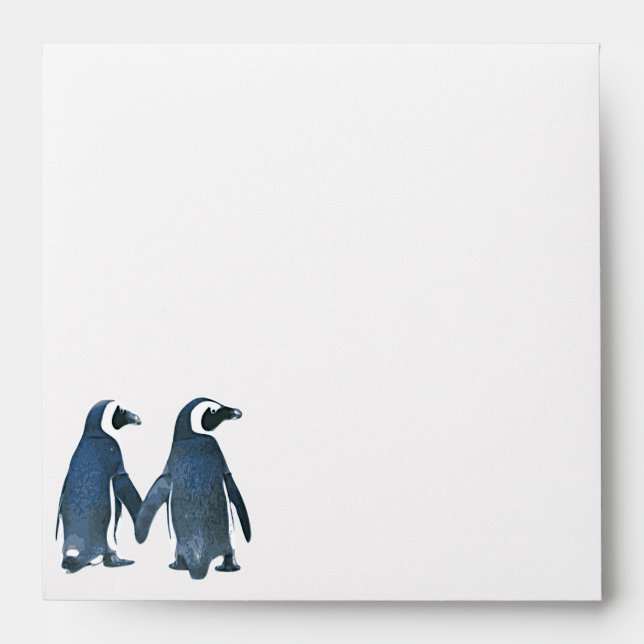 Penguin Couple Invitation Envelope (Front)