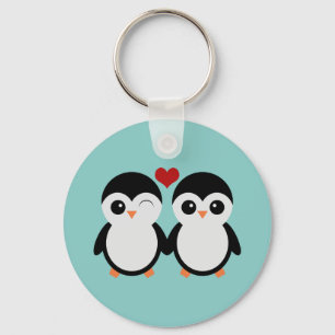 Penguin couple keychain
