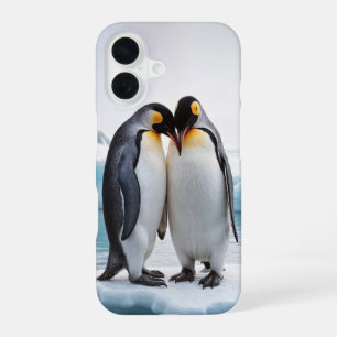 Penguin Couple On An Iceberg iPhone 16 Case