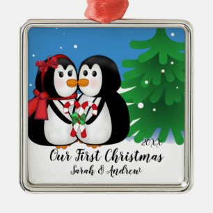 Penguin Couple Our First Christmas Ornament