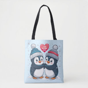 Penguin Couple Tote Bag