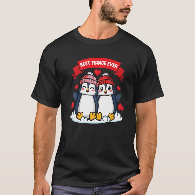 Penguin Couple Zookeeper Girlfriend Antarctica Cut T-Shirt (Front)