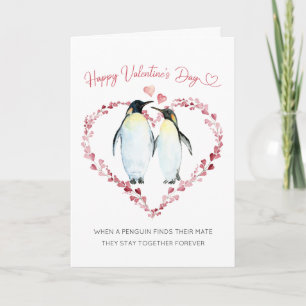 Penguin Couples Together Forever Valentine's Day Card