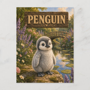 Penguin Cute Baby Storybook Nursery Animal Postcard