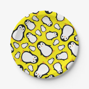 Penguin Cute Winter 1st Birthday Plates
