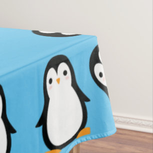 Penguin Cute Winter First Birthday Table Cloth