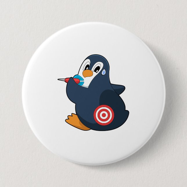 Penguin Darts Dart Dartboard 3 Inch Round Button (Front)