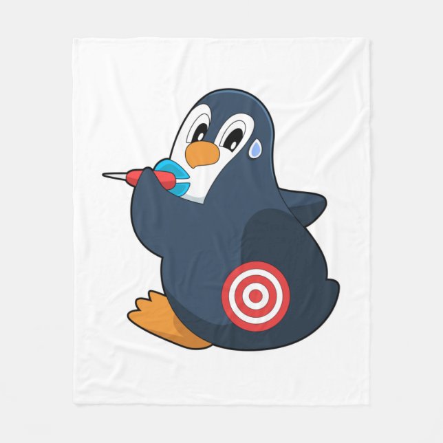 Penguin Darts Dart Dartboard Fleece Blanket (Front)