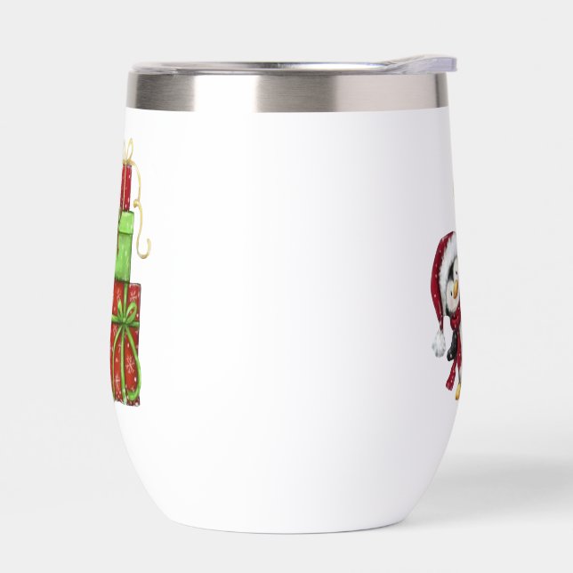 Penguin de Noël avec cadeaux - Décor festif (Gauche)