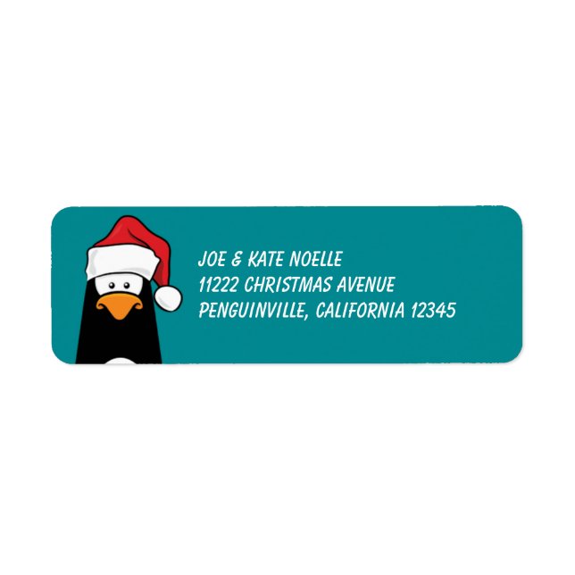 Penguin de Noël dans un chapeau de Père Noël (Devant)