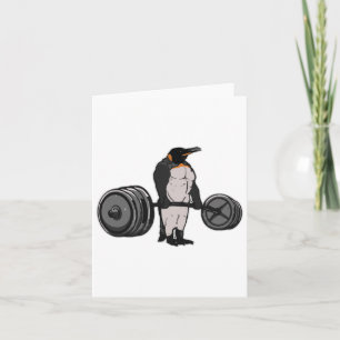 Penguin Deadlift Gym Weightlifting Powerlifting  Card