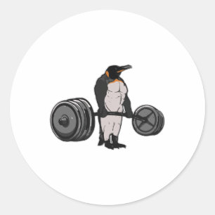 Penguin Deadlift Gym Weightlifting Powerlifting  Classic Round Sticker